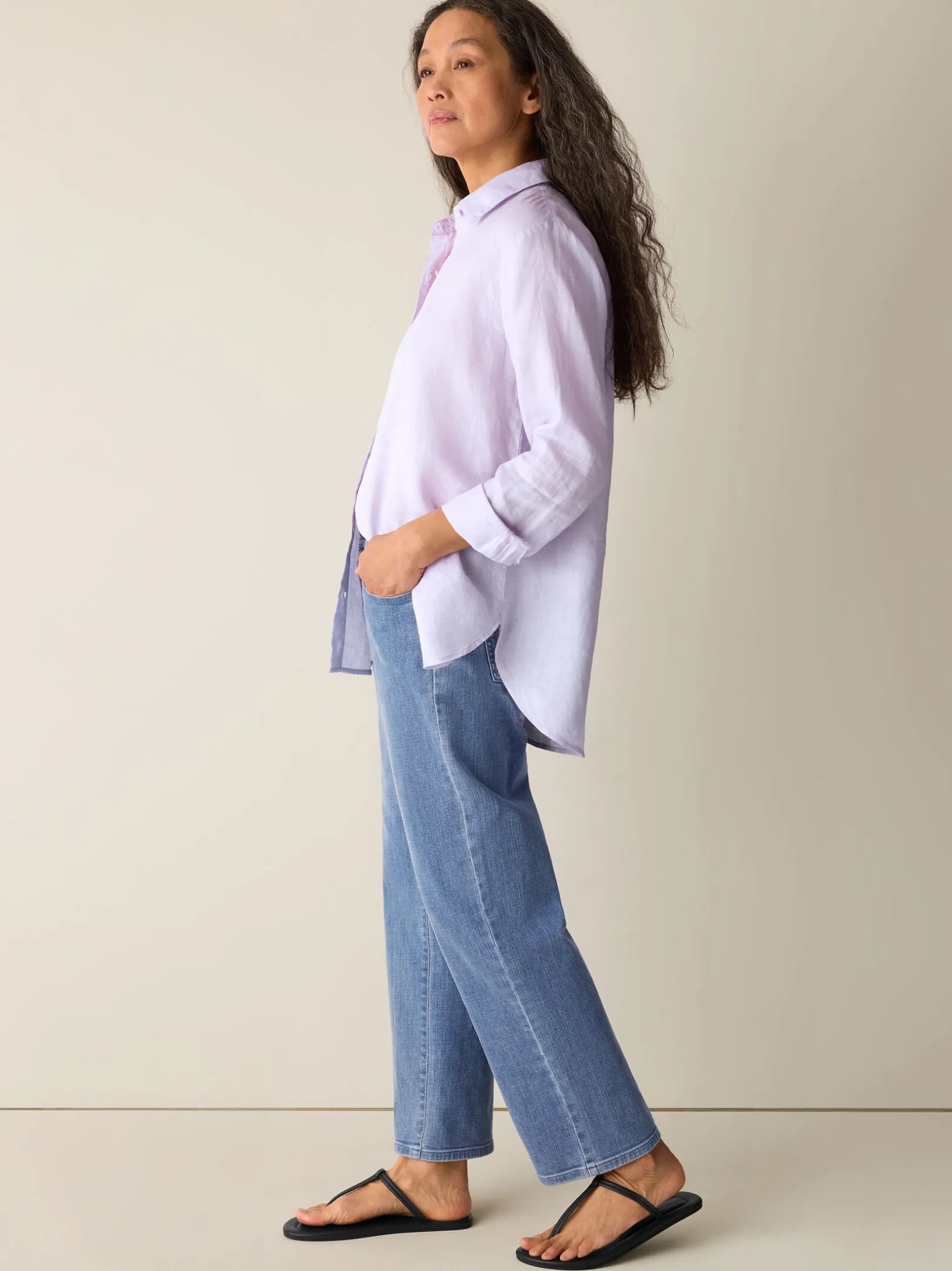 Organic Handkerchief Linen Classic Collar Shirt