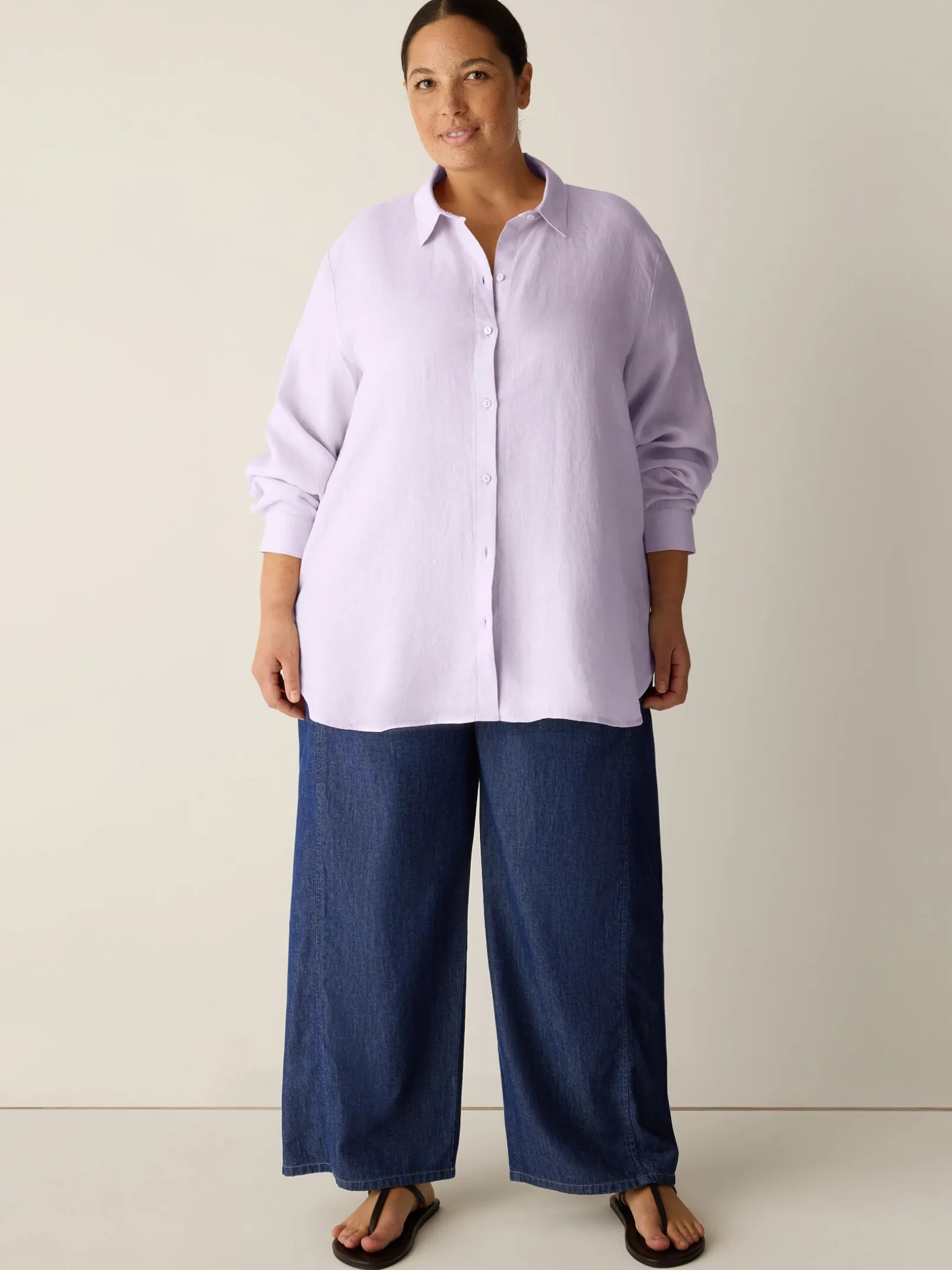 Organic Handkerchief Linen Classic Collar Shirt