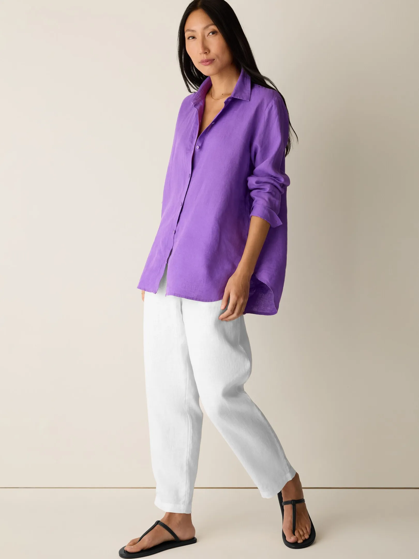 Organic Handkerchief Linen Classic Collar Shirt