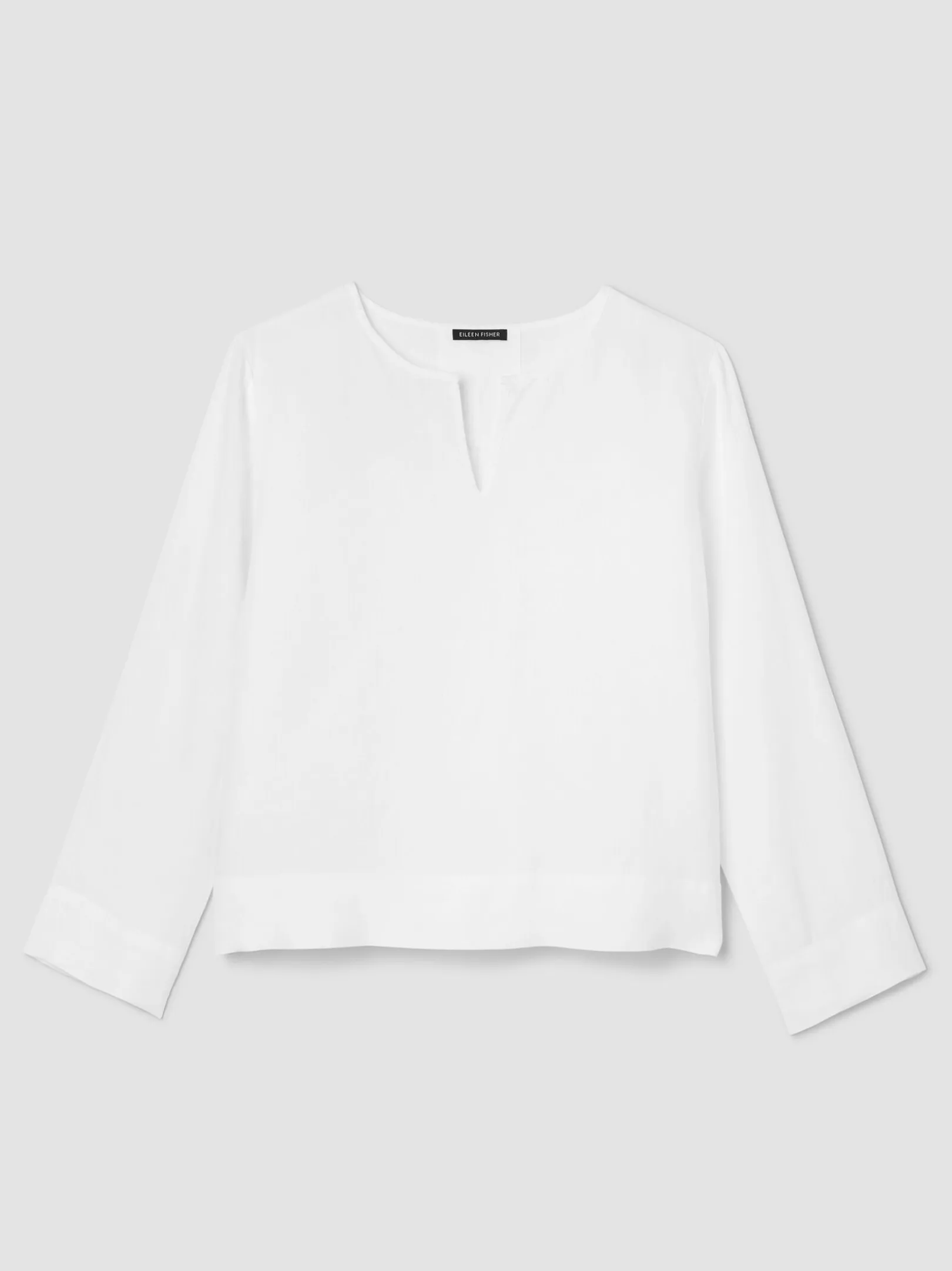Organic Handkerchief Linen Split Neck Top
