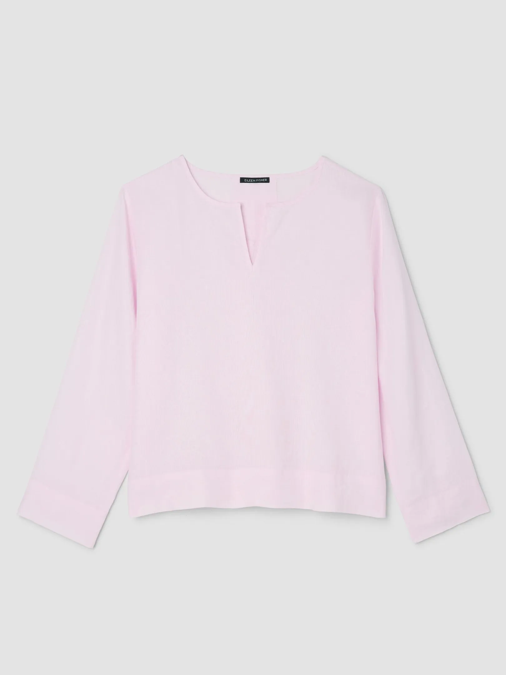 Organic Handkerchief Linen Split Neck Top