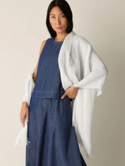 Organic Linen Circles Scarf
