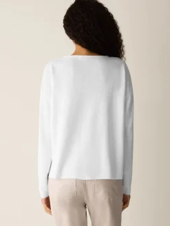 Organic Linen Cotton Jewel Neck Box-Top