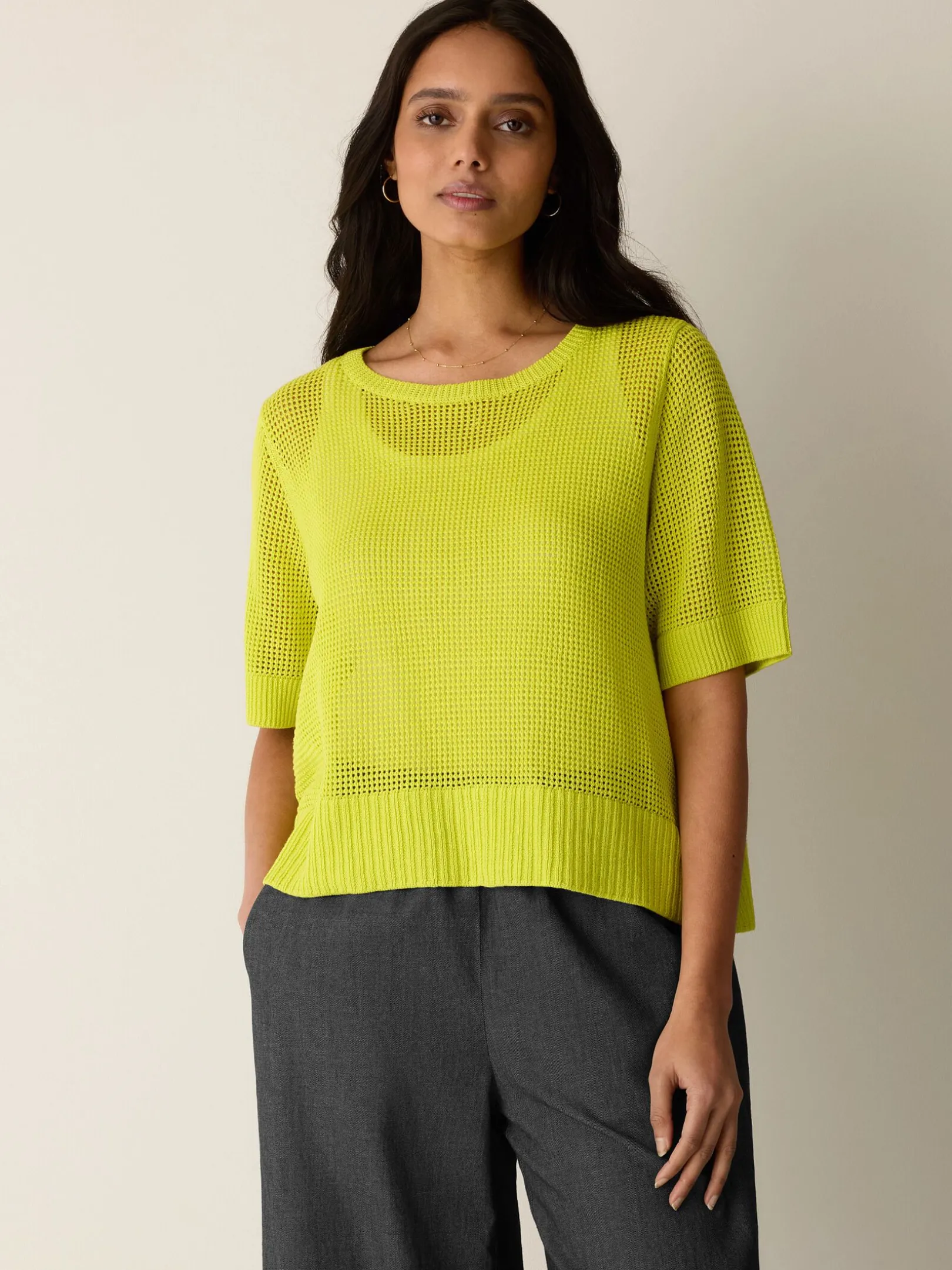 Organic Linen Cotton Round Neck Top