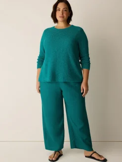 Organic Linen Cotton Slub Crew Neck Top