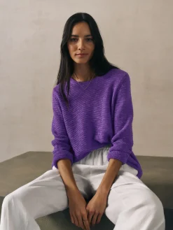 Organic Linen Cotton Slub Crew Neck Top