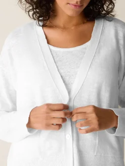 Organic Linen Cotton Slub Slouchy Cardigan