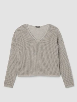 Organic Linen Cotton V-Neck Box-Top