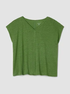 Organic Linen Jersey V-Neck Tee