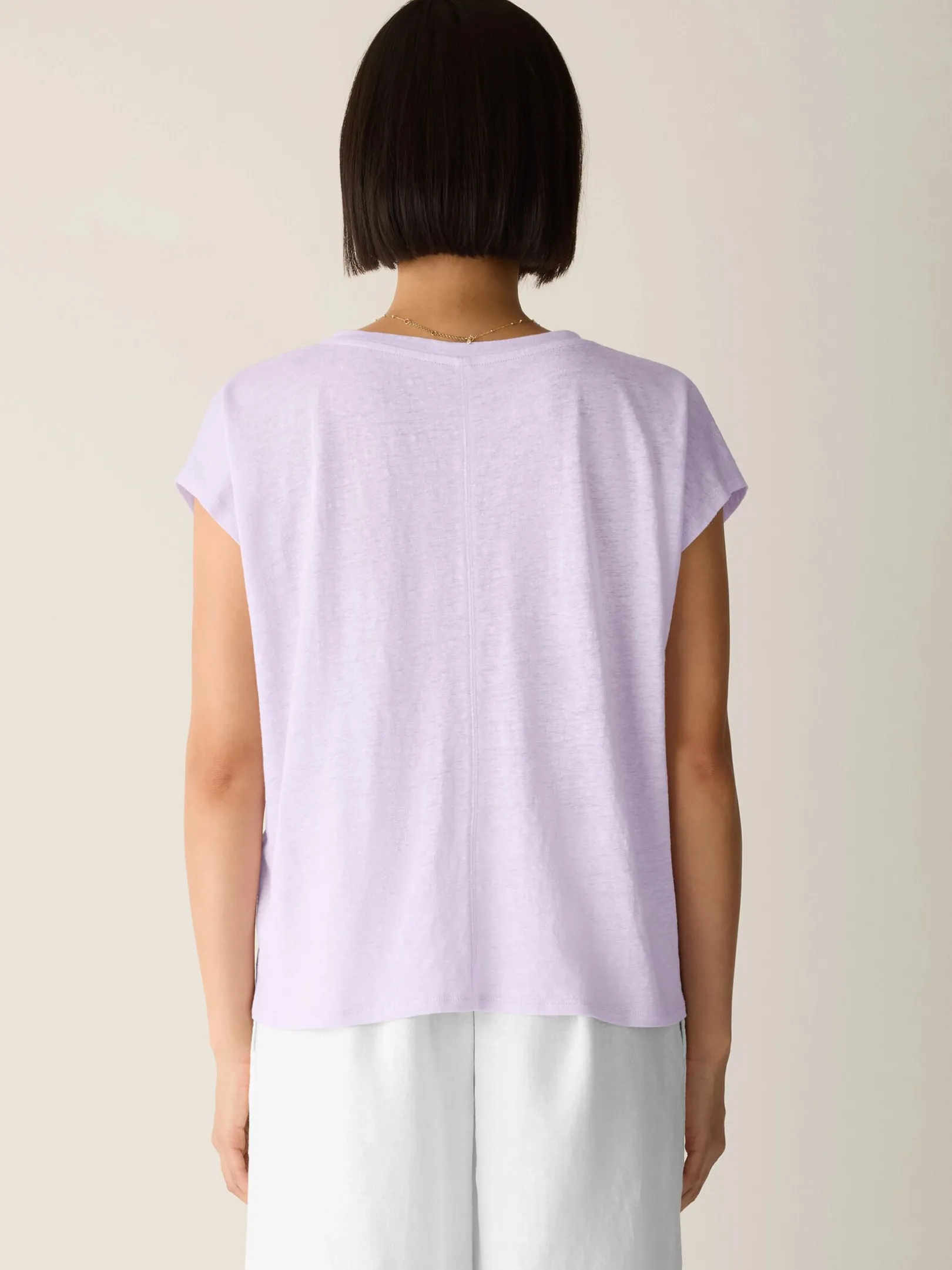 Organic Linen Jersey V-Neck Tee