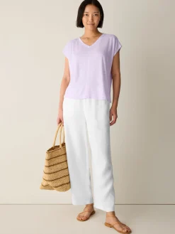 Organic Linen Jersey V-Neck Tee