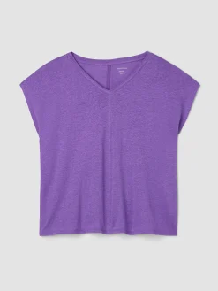 Organic Linen Jersey V-Neck Tee