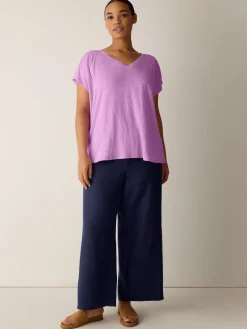 Organic Linen Jersey V-Neck Tee