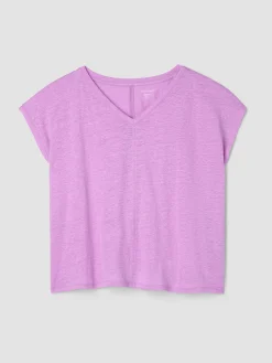Organic Linen Jersey V-Neck Tee