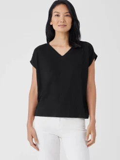 Organic Linen Jersey V-Neck Tee