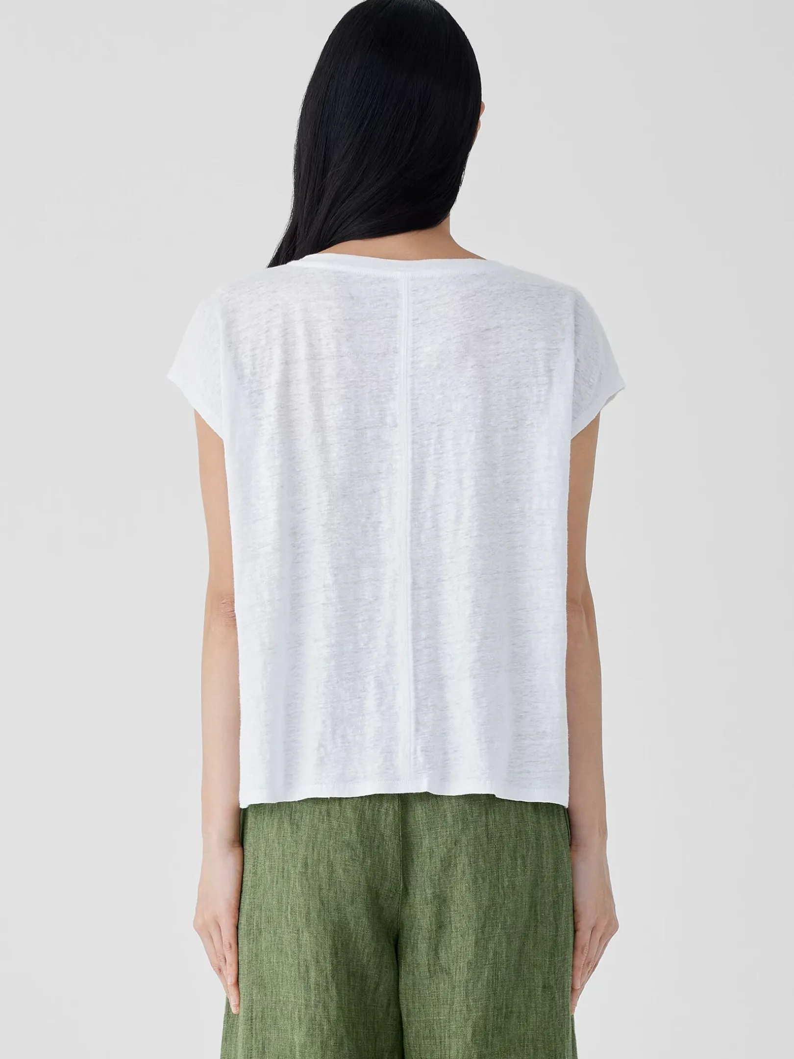 Organic Linen Jersey V-Neck Tee
