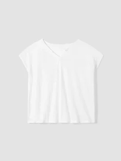 Organic Linen Jersey V-Neck Tee