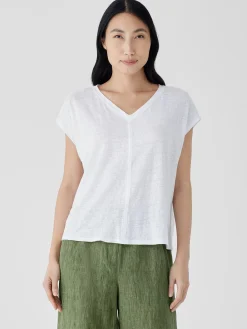Organic Linen Jersey V-Neck Tee
