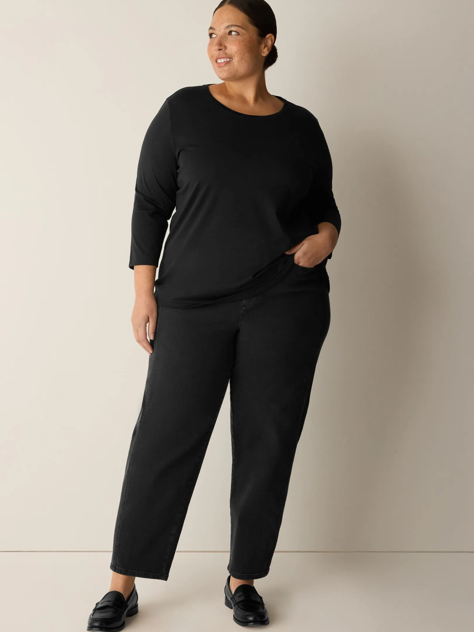 Organic Pima Cotton Jersey 3/4-Sleeve Tee