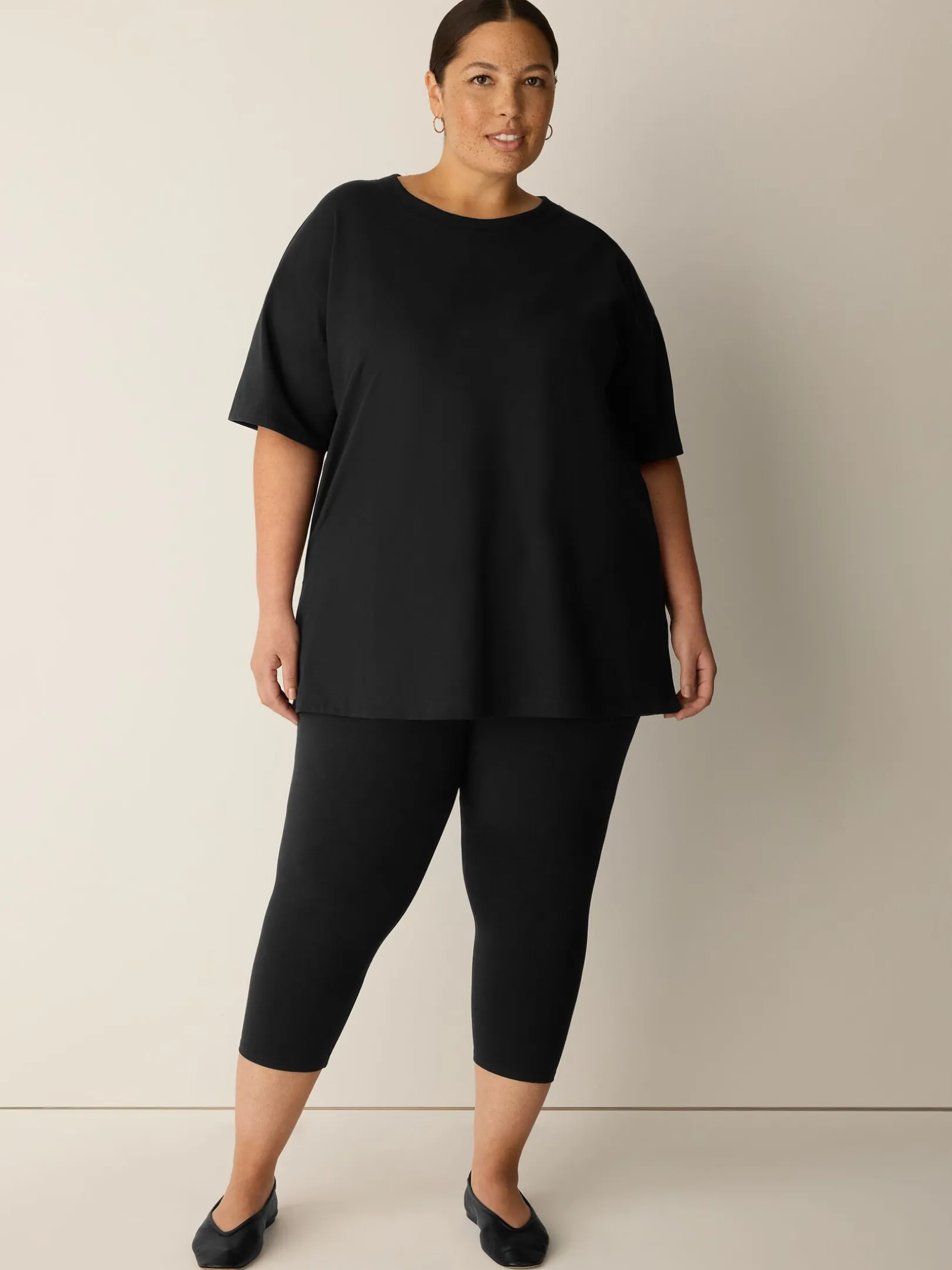 Pima Cotton Stretch Jersey Capri Leggings