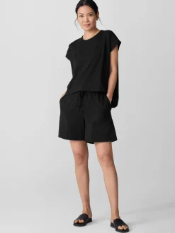 Pima Cotton Stretch Jersey PleatedBox-Top