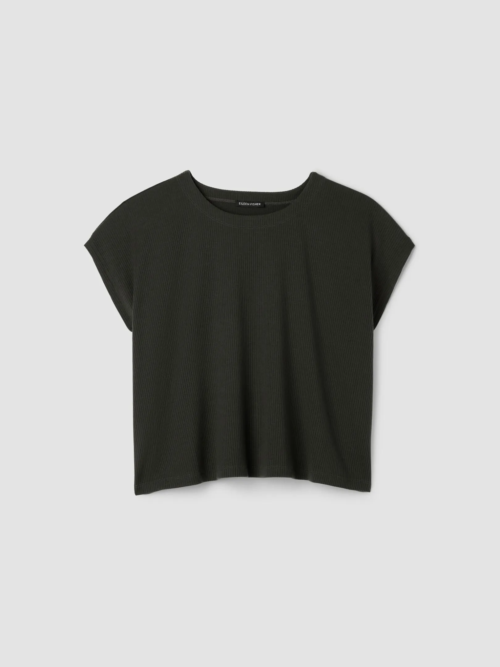 Ribbed Knit Crew Neck Top