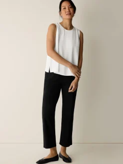 Silk Georgette Crepe Round Neck Tank