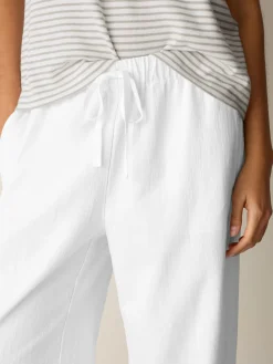 Slubby Organic Cotton Linen Full-Length Straight Pant