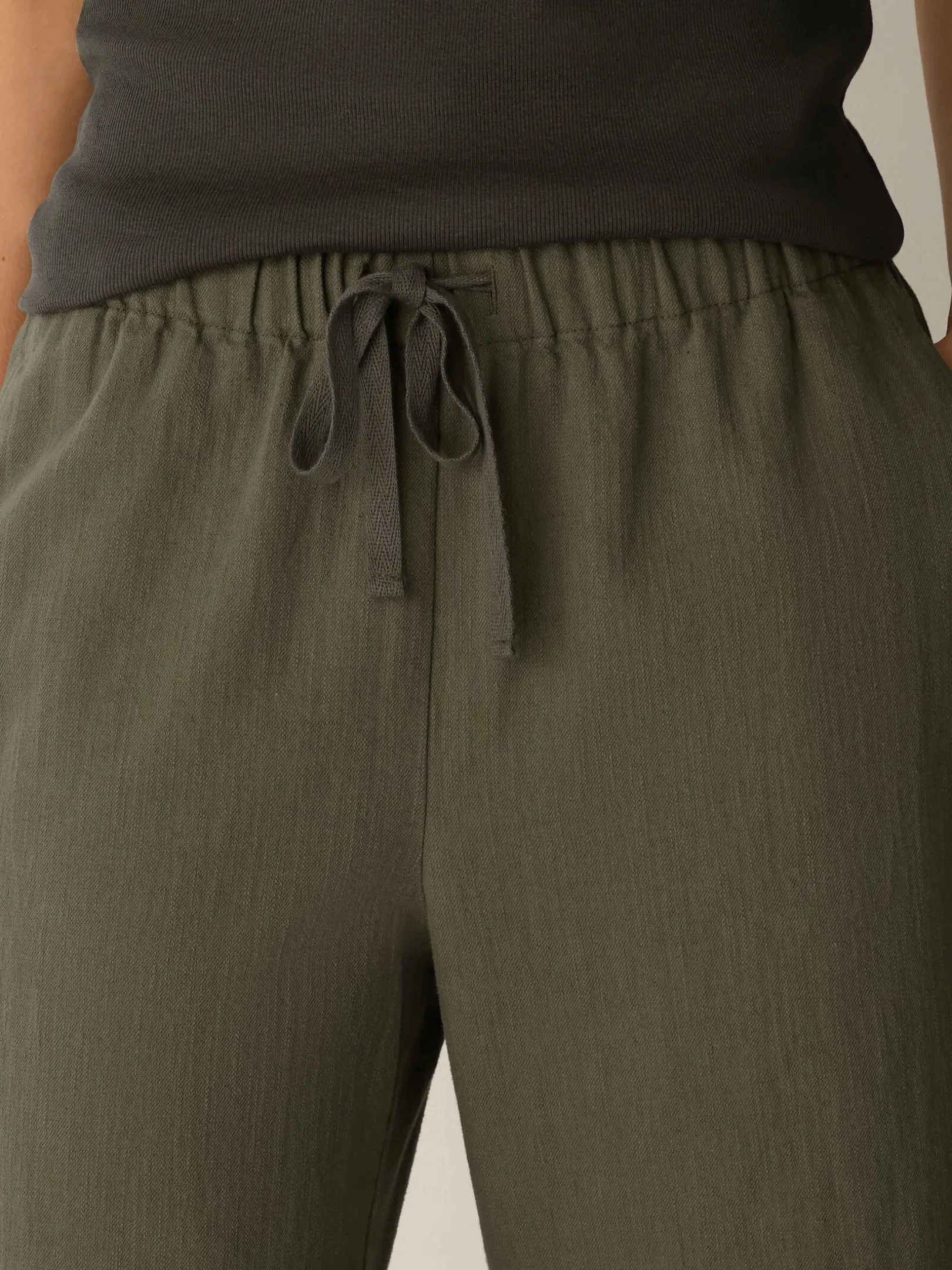 Slubby Organic Cotton Linen Full-Length Straight Pant