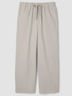 Slubby Organic Cotton Linen Full-Length Straight Pant