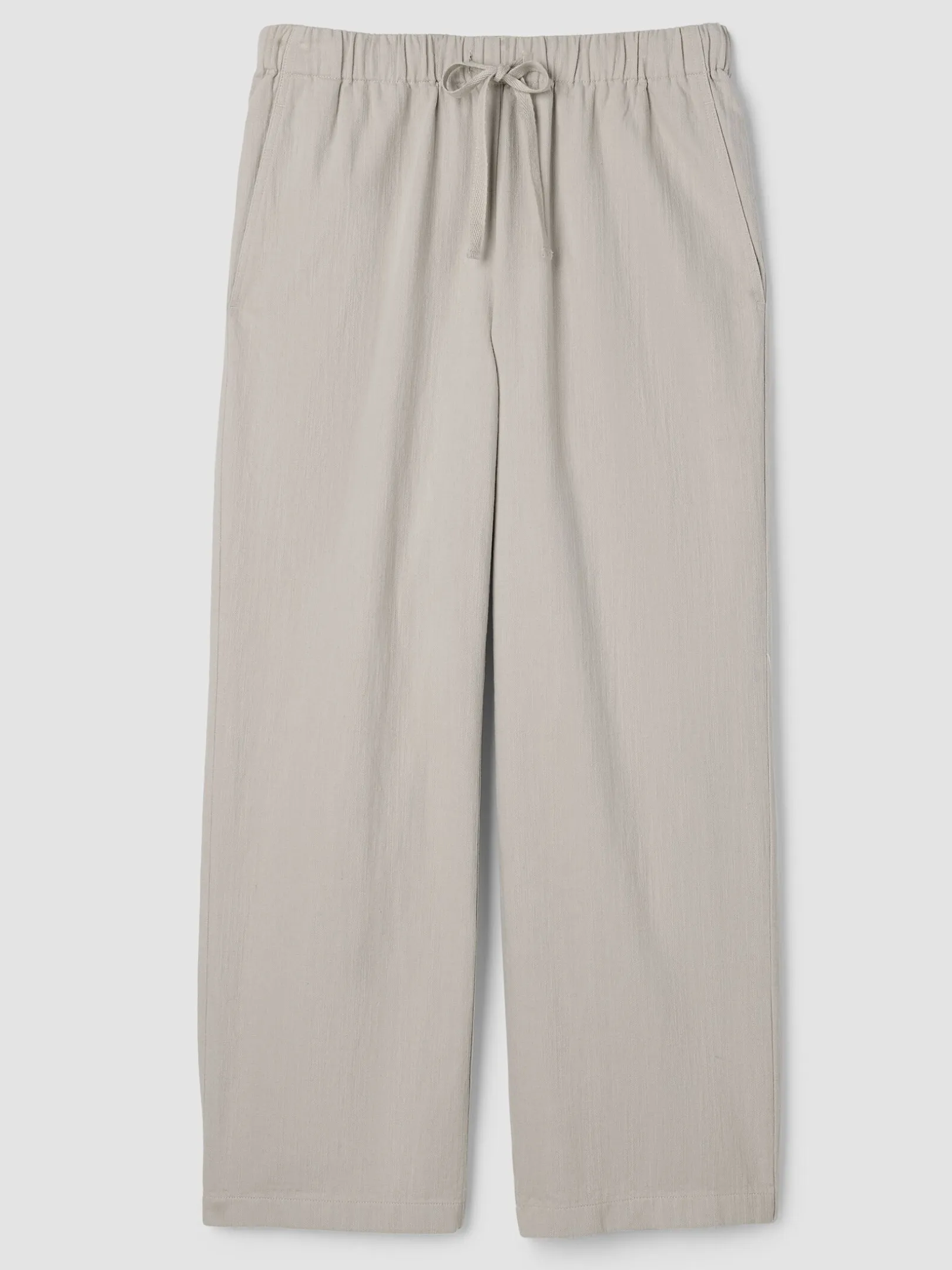 Slubby Organic Cotton Linen Full-Length Straight Pant