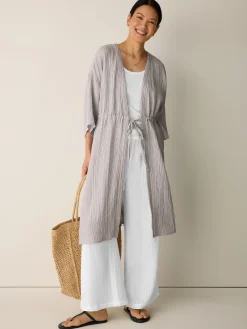 Striped Organic Cotton Gauze Caftan