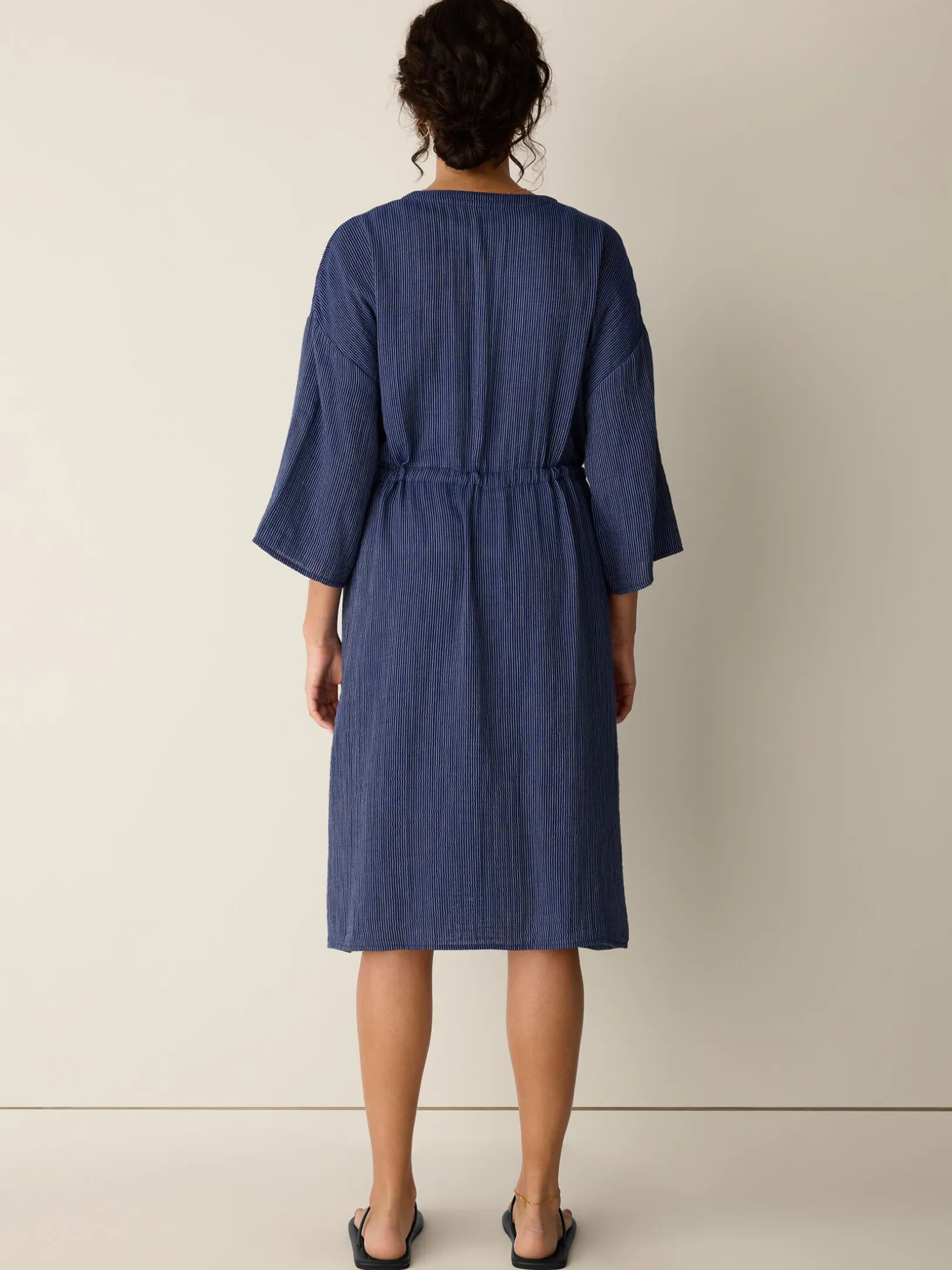Striped Organic Cotton Gauze Caftan