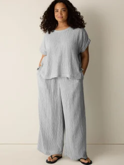 Striped Organic Cotton Gauze Square Top