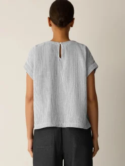 Striped Organic Cotton Gauze Square Top