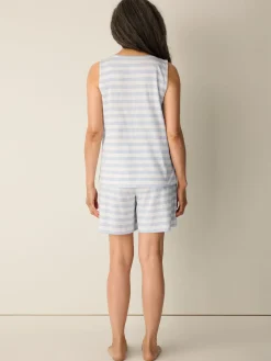 Striped Organic Cotton Jersey Sleep Set