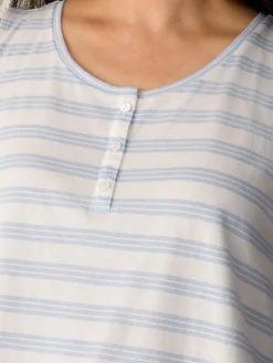 Striped Organic Cotton Jersey Sleep Set