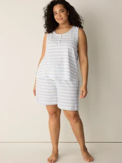 Striped Organic Cotton Jersey Sleep Set