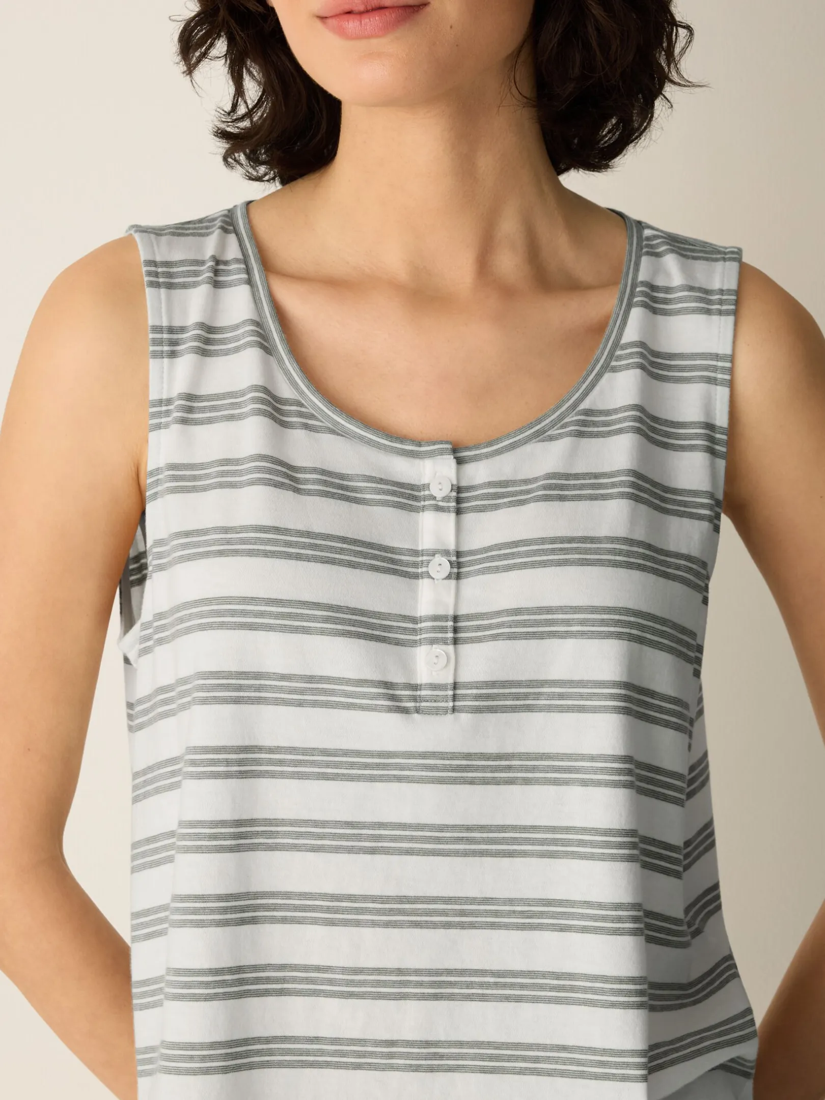 Striped Organic Cotton Jersey Sleep Set