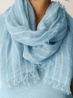 Striped Organic Linen Scarf