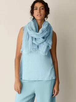 Striped Organic Linen Scarf