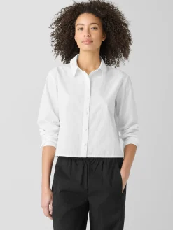 Washed Organic Cotton Poplin Classic Collar Short Shirt