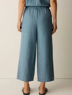 Washed Organic Linen Délavé Wide-Leg Pant